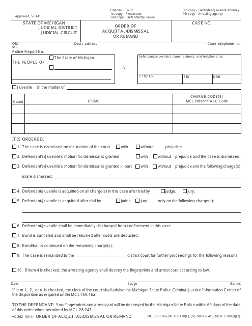Form MC262  Printable Pdf