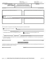 Document preview: Form MC286 Order Requesting Prisoner Participation in Court Proceedings - Michigan