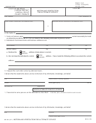 Document preview: Form MC303 Motion and Verification for Alternate Service - Michigan