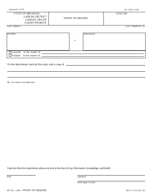 Form MC302  Printable Pdf