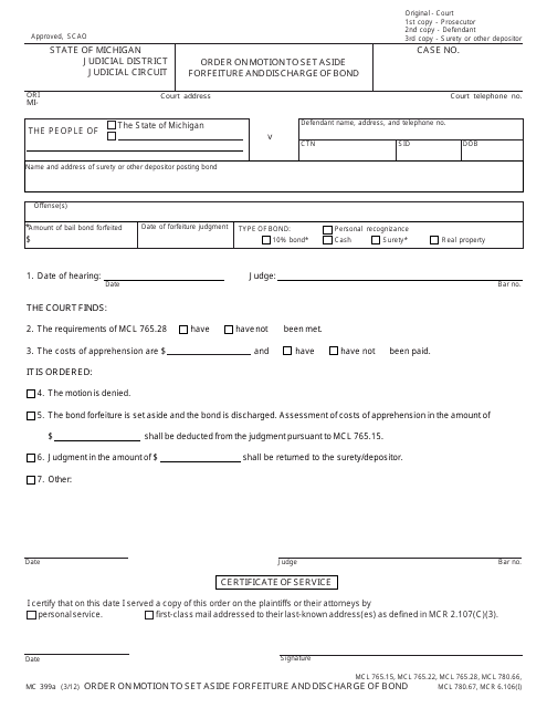 Form MC399A  Printable Pdf