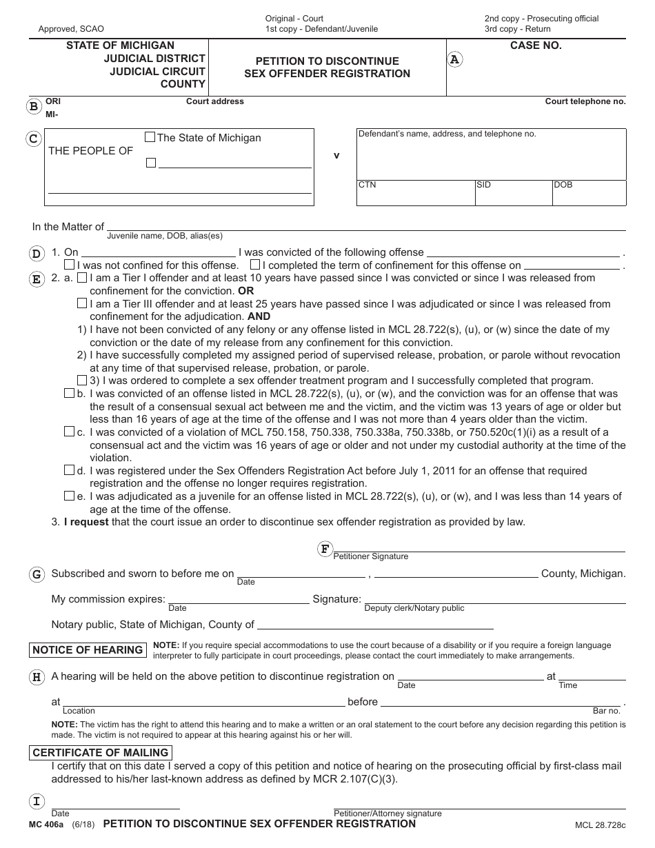 Form MC406A Download Fillable PDF or Fill Online Petition to ...