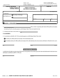 Document preview: Form MC444 Order to Destroy Dna Profile and Sample - Michigan