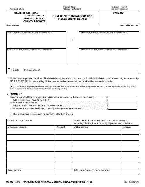 Form MC442  Printable Pdf