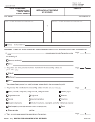 Form MC445 Motion for Appointment of Receiver - Michigan