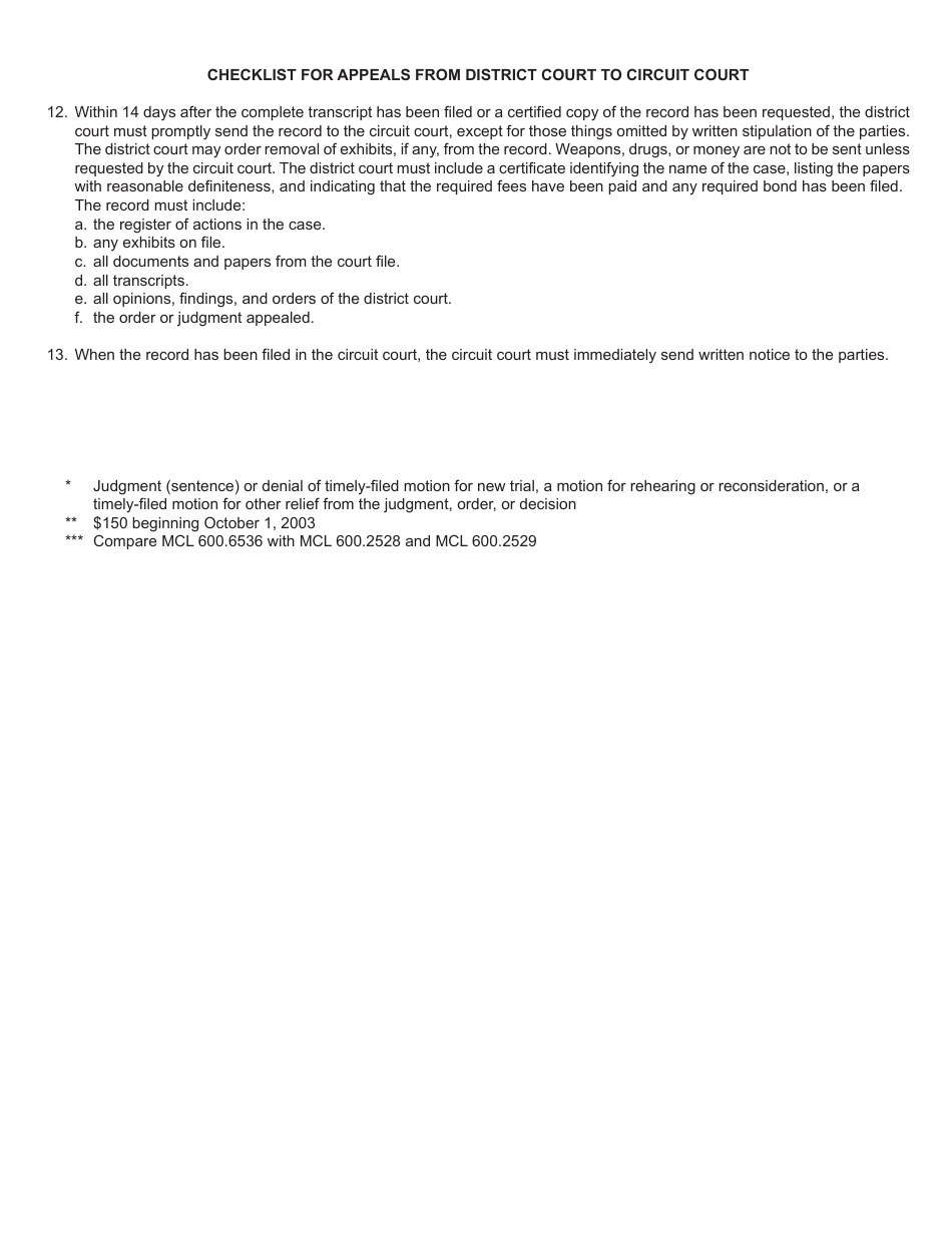 Form DC53 Appeal Worksheet for Application for Leave to Appeal - Michigan, Page 4