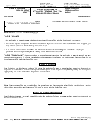 Document preview: Form CC404 Notice to Prisoner on Application for Leave to Appeal Decision of Parole Board - Michigan