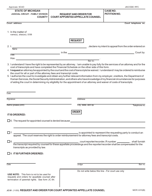 Form JC81  Printable Pdf