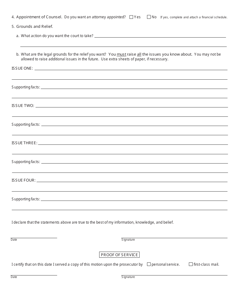 Form CC257 Motion for Relief From Judgment - Michigan, Page 2