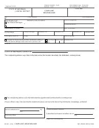 Form DC225 Complaint - Misdemeanor - Michigan