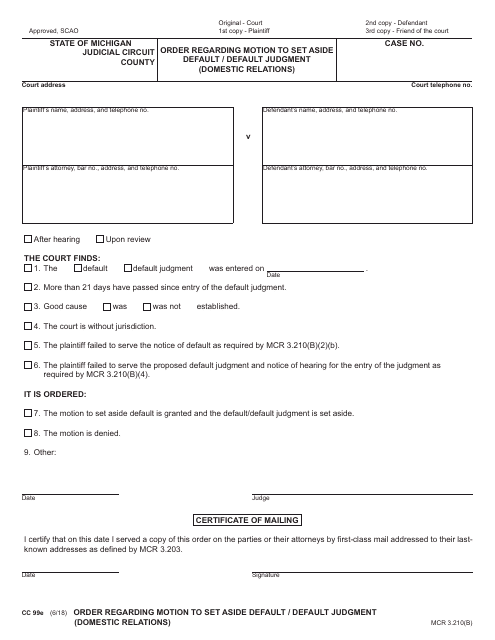 Form CC99E  Printable Pdf
