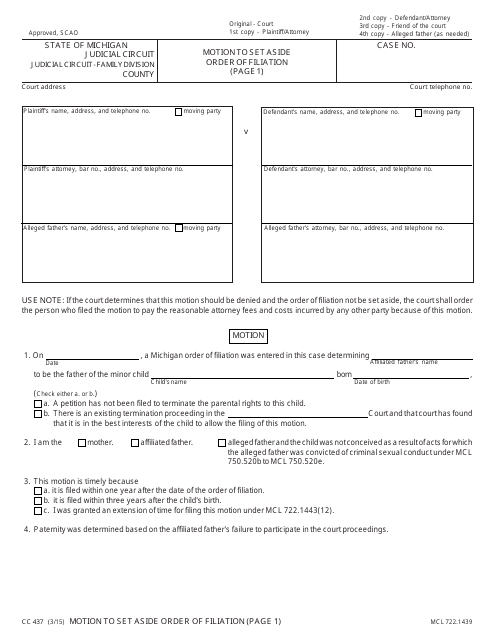 Form CC437  Printable Pdf