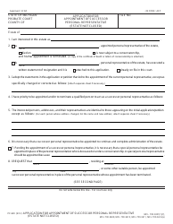Document preview: Form PC620 Application for Appointment of Successor Personal Representative (Estate Not Closed) - Michigan