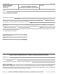 Document preview: Form PC575 Notice of Informal Probate (No Personal Representative Appointed) - Michigan
