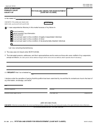 Document preview: Form PC603 Petition and Order for Reinstatement (Case Not Closed) - Michigan