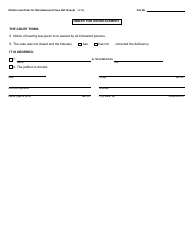 Form PC603 Petition and Order for Reinstatement (Case Not Closed) - Michigan, Page 2