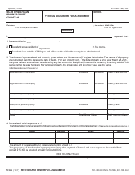 Document preview: Form PC556 Petition and Order for Assignment - Michigan
