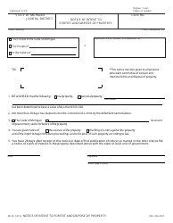 Form DC45 Notice of Intent to Forfeit and Dispose of Property - Michigan