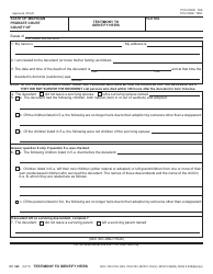 Form PC565 Testimony to Identify Heirs - Michigan