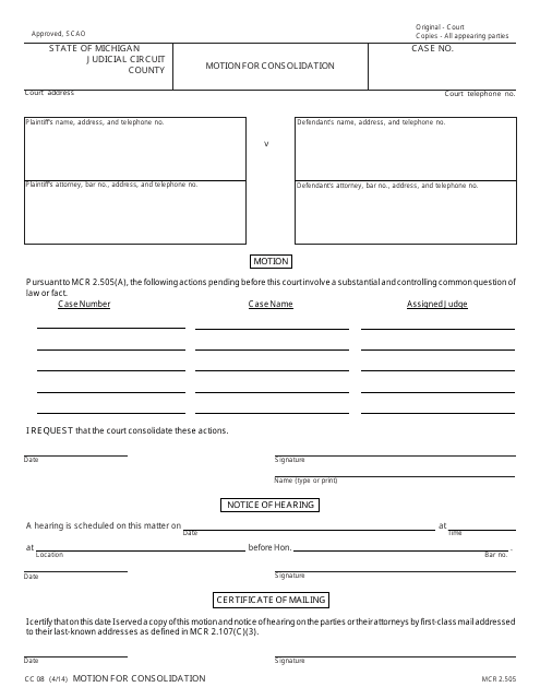 Form CC08  Printable Pdf