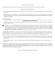 Form PC633 Letters of Guardianship - Michigan, Page 2