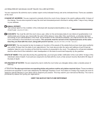 Form PC662 Letters of Guardianship of Individual With Developmental Disability - Michigan, Page 2