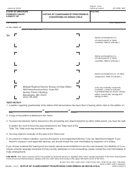 Document preview: Form PC678 Notice of Guardianship Proceedings Concerning an Indian Child - Michigan
