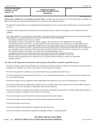 Document preview: Form PC626 Notice of Rights to Alleged Incapacitated Individual - Michigan