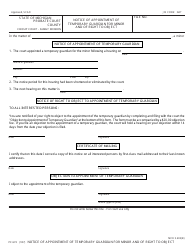 Form PC672 &quot;Notice of Appointment of Temporary Guardian for Minor and of Right to Object&quot; - Michigan
