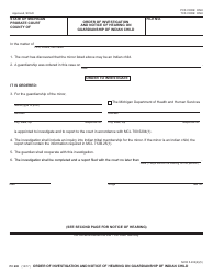Form PC688 Order of Investigation and Notice of Hearing on Guardianship of Indian Child - Michigan