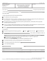 Document preview: Form PC632 Order Regarding Appointment of Temporary Guardian of Incapacitated Individual - Michigan