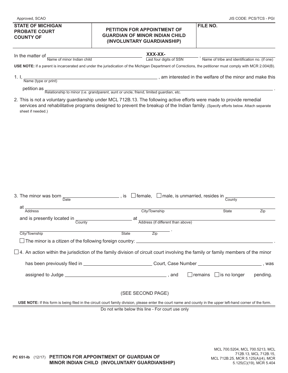 Form PC651-IB - Fill Out, Sign Online and Download Fillable PDF ...