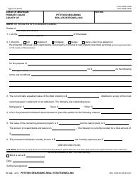 Document preview: Form PC646 Petition Regarding Real Estate/Dwelling - Michigan