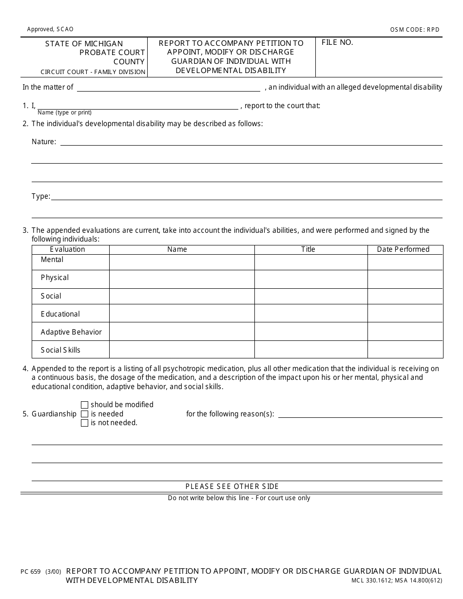 Form PC659 - Fill Out, Sign Online and Download Fillable PDF, Michigan ...