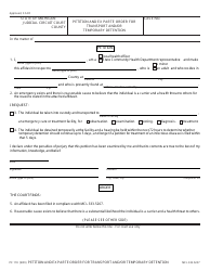 Form PC110 Petition and Ex Parte Order for Transport and/or Temporary Detention - Michigan