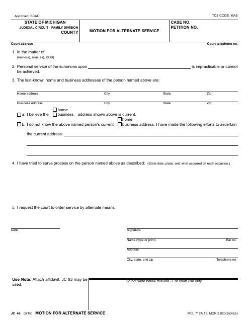 Form JC46  Printable Pdf