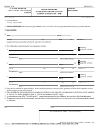 Document preview: Form JC03 Order Appointing Attorney/Guardian Ad Litem/Lawyer-Guardian Ad Litem - Michigan