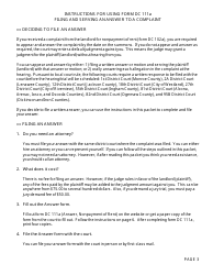 Form DC111A Answer, Nonpayment of Rent - Michigan, Page 3