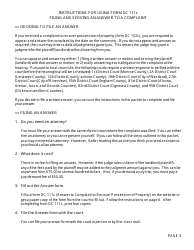 Form DC111C Answer to Complaint to Recover Possession of Property - Michigan, Page 3
