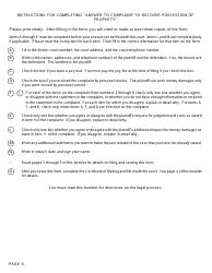 Form DC111C Answer to Complaint to Recover Possession of Property - Michigan, Page 6