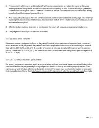 Form DC111D Answer, Termination of Tenancy - Mobile Home Park - Mobile Home Owner (Just-Cause Termination) - Michigan, Page 5