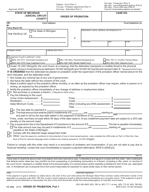 Form CC243A  Printable Pdf