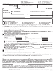 Form CC243A Order of Probation - Michigan