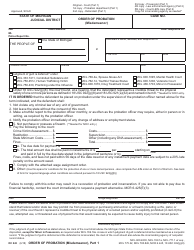 Form DC243 &quot;Order of Probation&quot; - Michigan
