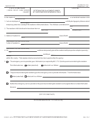 Document preview: Form CCFD01 Petition for Placement Order of Surrendered Newborn Child - Michigan