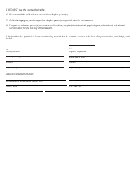 Form CCFD01 Petition for Placement Order of Surrendered Newborn Child - Michigan, Page 2