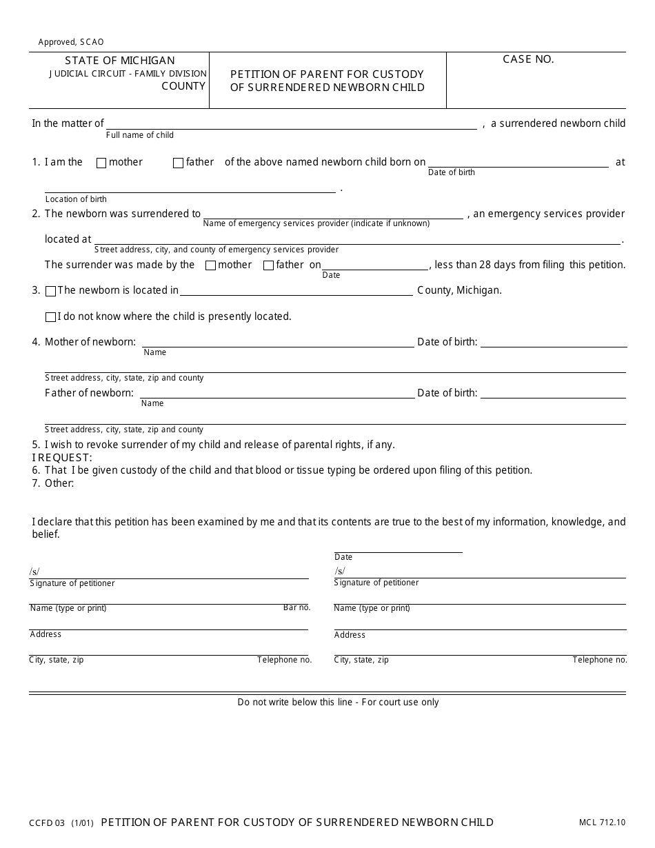 Form Ccfd03 Fill Out Sign Online And Download Fillable Pdf Michigan Templateroller 5751