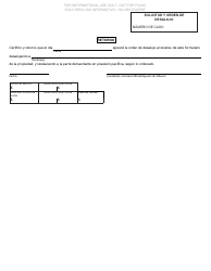 Formulario DC107 Solicitud Y Orden De Desalojo, Propietario-Arrendatario / Contrato De Tierra - Michigan (Spanish), Page 2
