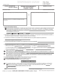 Document preview: Formulario DC102A Demanda Por Incumplimiento Del Pago De Renta, Propietario - Inquilino - Michigan (Spanish)