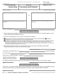 Document preview: Formulario MC07 Solicitud De Declaracion De Incomparecencia, Declaracion Jurada Y Registro - Michigan (Spanish)